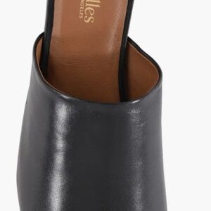 Seychelles Black Leather Mule Slide